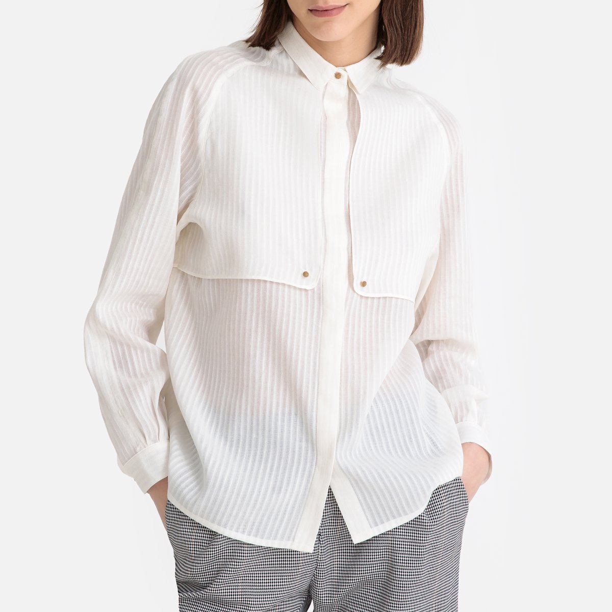 

Блузка LaRedoute, Бежевый, С длинными рукавами с накладками ELOUI XS бежевый