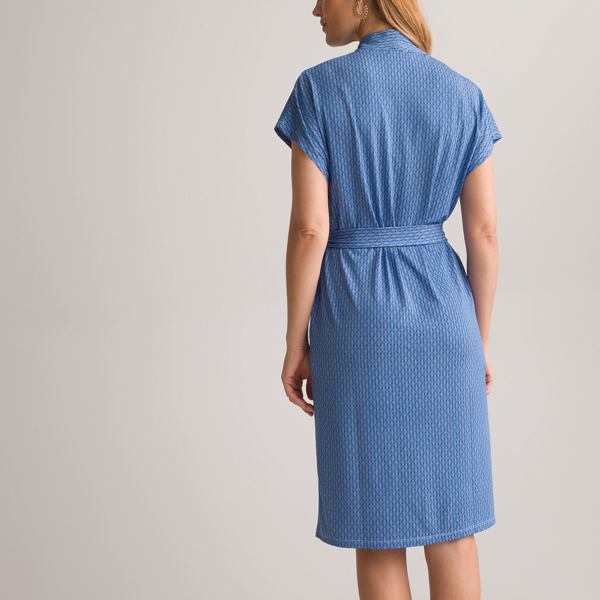 Платье-миди Прямое с графичным принтом 56 синий LaRedoute, размер 56 - фото 4