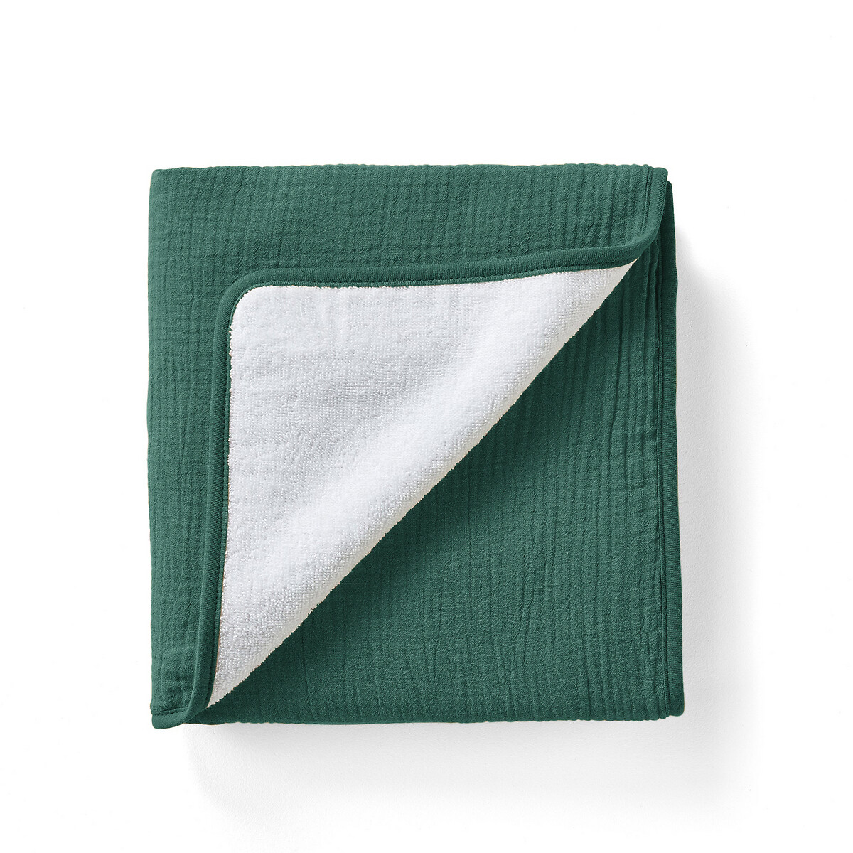 Полотенце La Redoute Из махровойхлопчатобумажной газовой ткани Kumla 70 x 140 см зеленый, размер 70 x 140 см