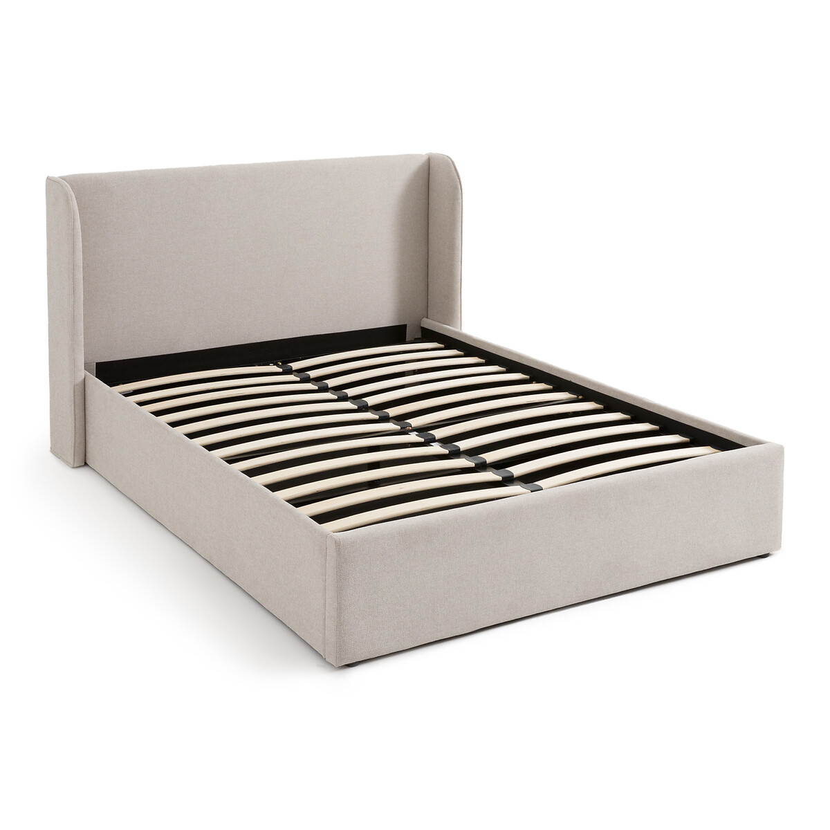 Кровать с ящиком для хранения и подъемным основанием Nasik  160 x 200 см бежевый LaRedoute, размер 160 x 200 см - фото 5