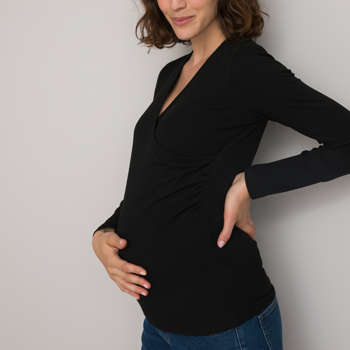 Лонгслив Для периода беременности и грудного вскармливания XL черный