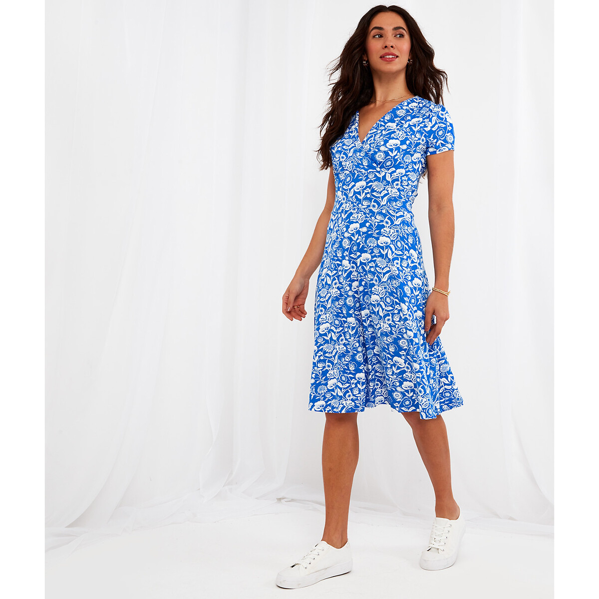 Платье-миди С принтом 48 синий LaRedoute, размер 48 - фото 3