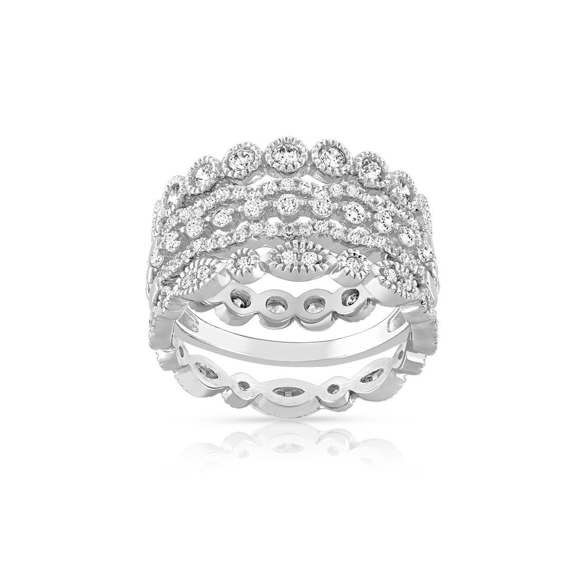 Lot de 3 bagues argent 925 zirconia