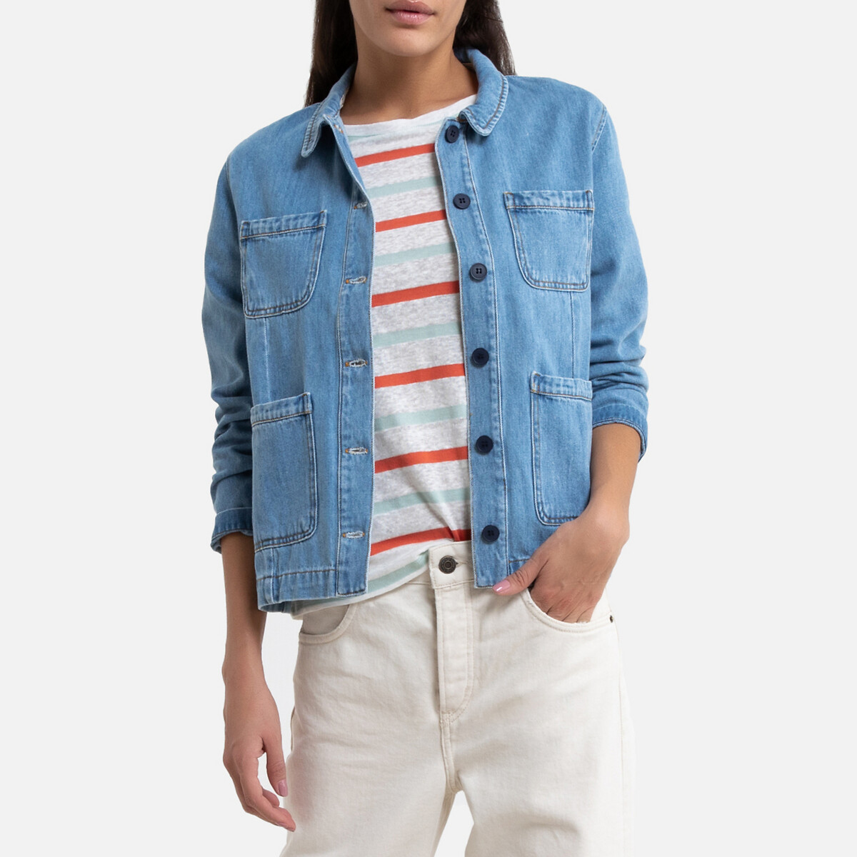

Жакет La Redoute, Синий, Прямой джинсовый DOANA 2(M) синий