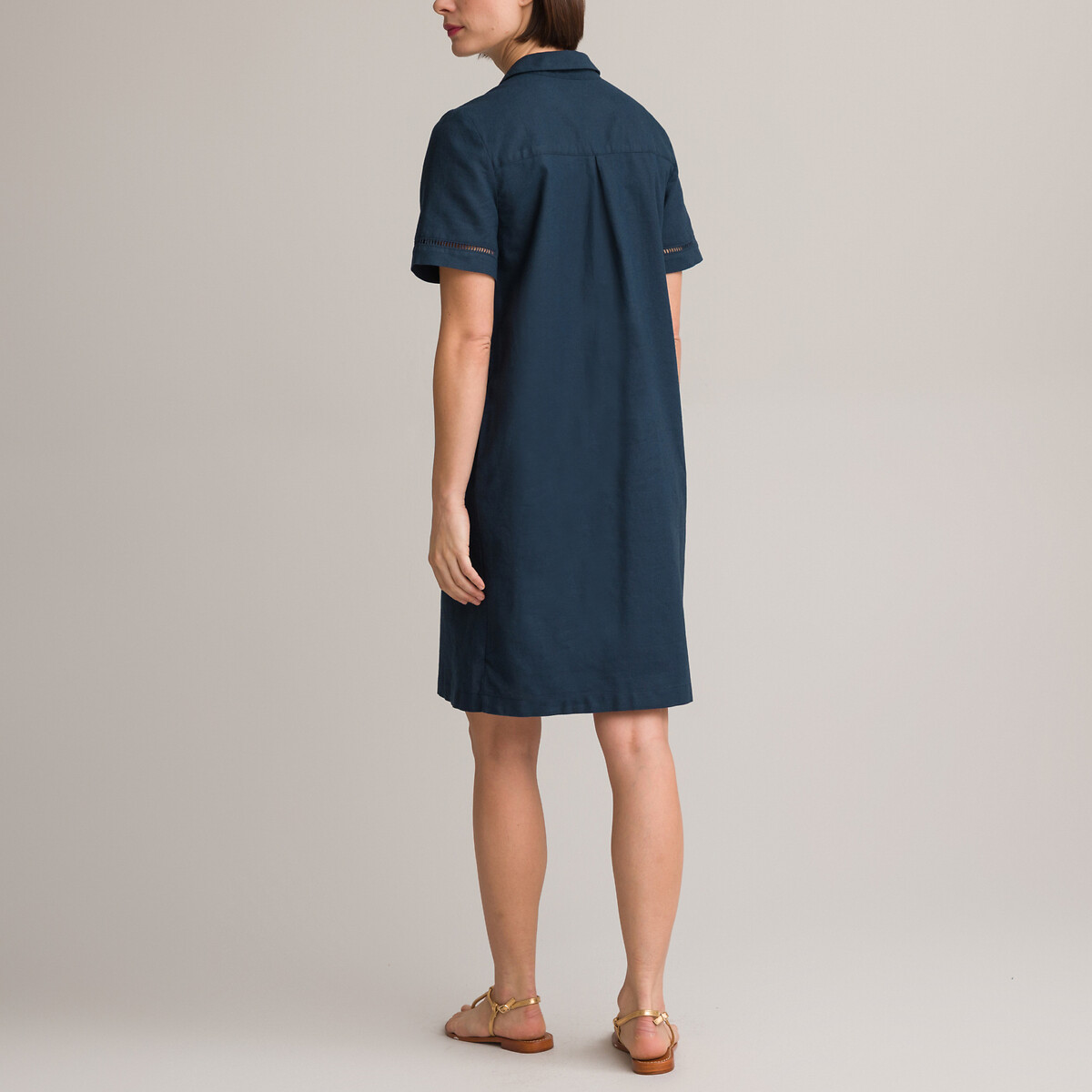 Платье-миди Прямое с короткими рукавами 54 синий LaRedoute, размер 54 - фото 4