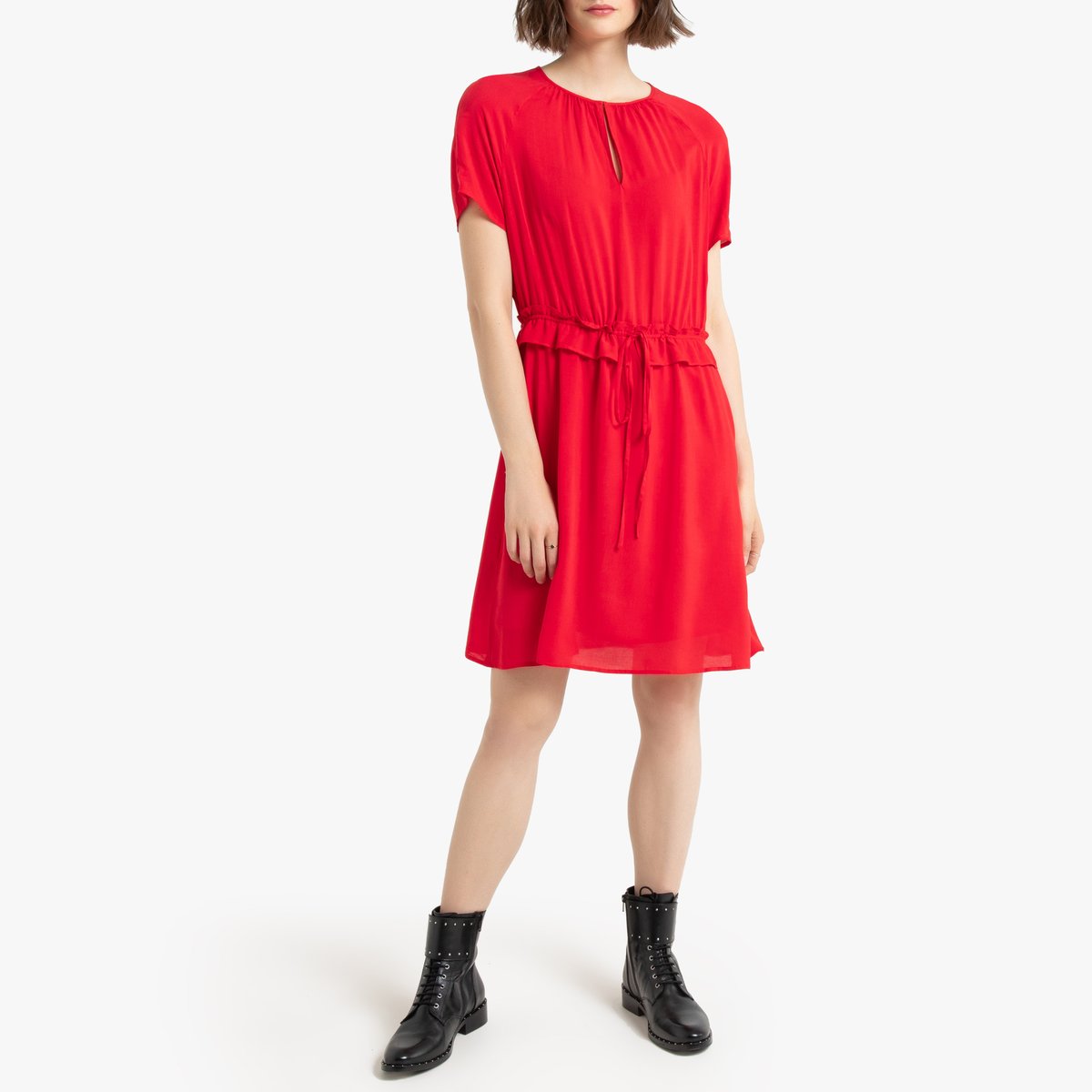 Платье La Redoute С коротким рукавом 42 (FR) - 48 (RUS) красный, размер 42 (FR) - 48 (RUS) С коротким рукавом 42 (FR) - 48 (RUS) красный - фото 2