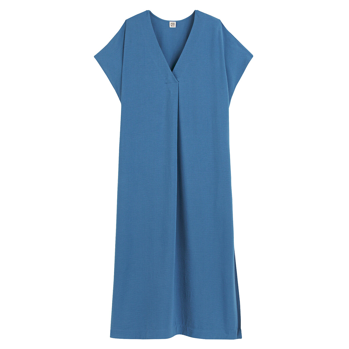 Платье длинное с V-образным вырезом короткими рукавами  L синий LaRedoute, размер L - фото 5