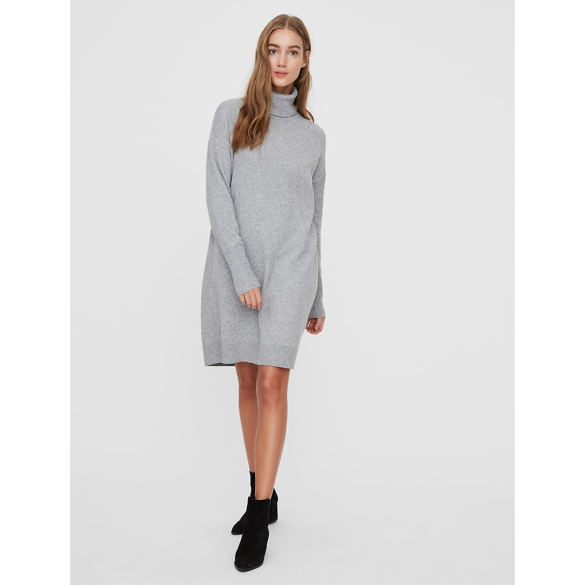 Платье-пуловер С воротником-стойкой L серый LaRedoute, размер L - фото 2