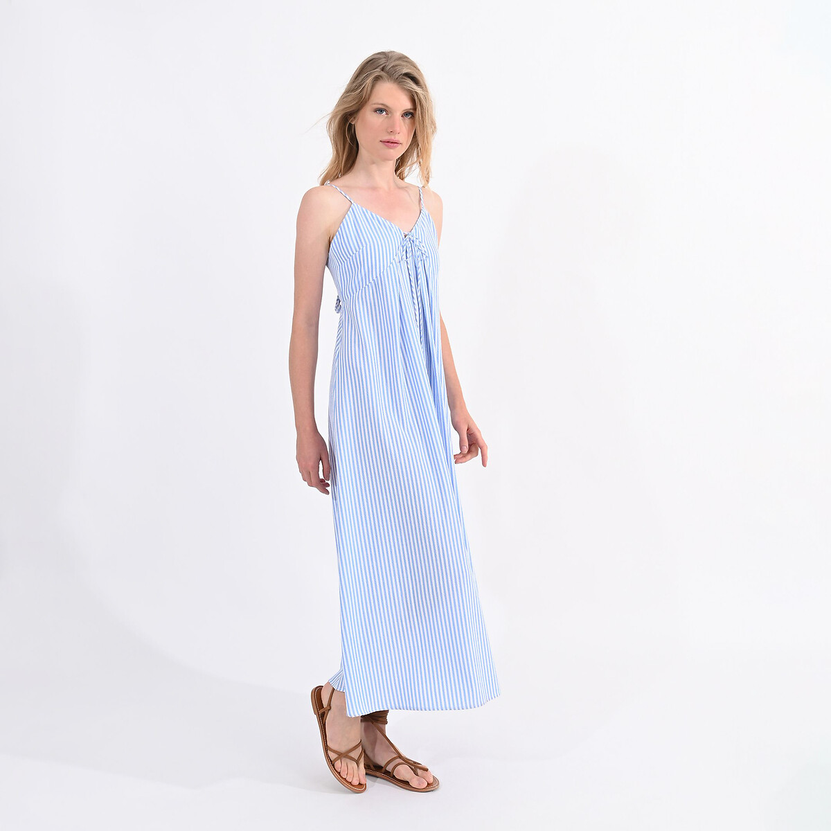 Платье длинное в полоску  XL синий LaRedoute, размер XL - фото 3