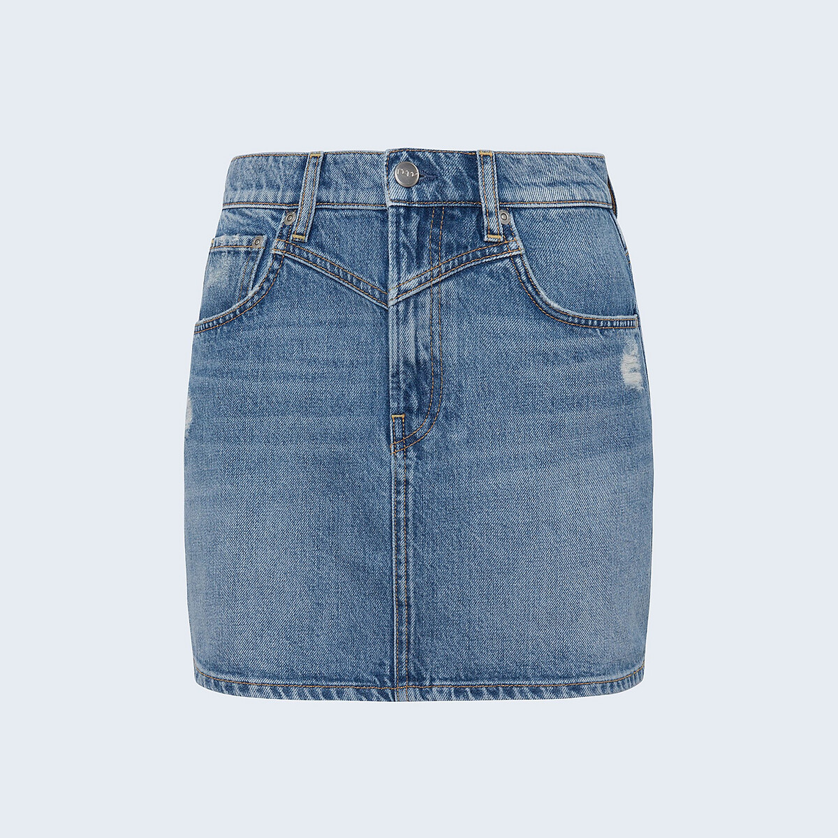 Юбка LaRedoute Короткая из джинсовой ткани S синий, размер S - фото 3