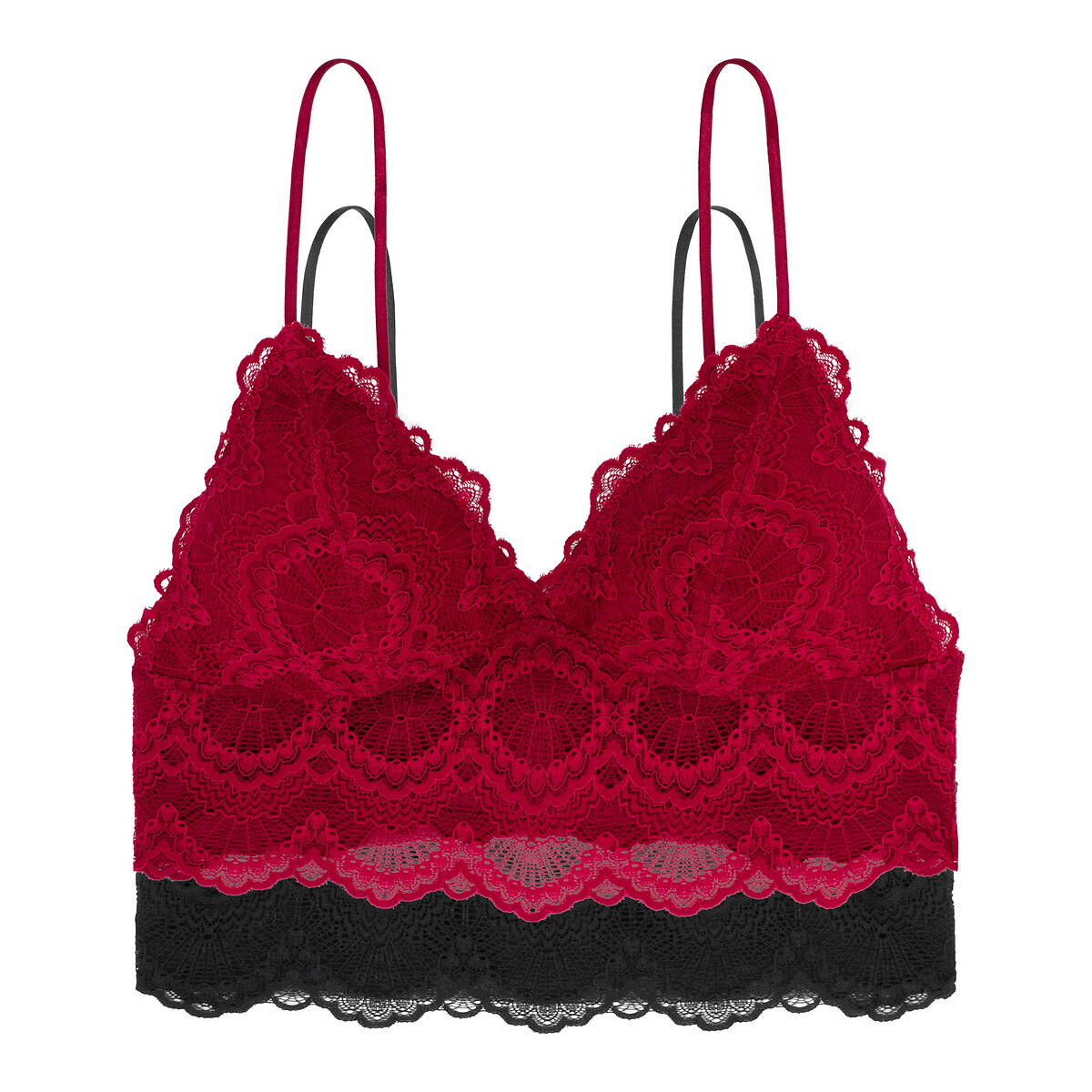 

Комплект из 2 бюстгальтеров-бралетт из LaRedoute, Черный, Кружева Mia XS черный