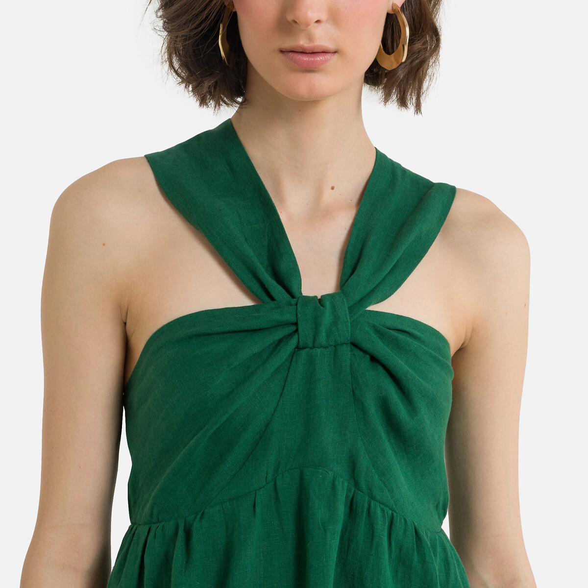 Платье SEE U SOON Длинное с бретельками-завязками 1(S) зеленый, размер 1(S) Длинное с бретельками-завязками 1(S) зеленый - фото 1
