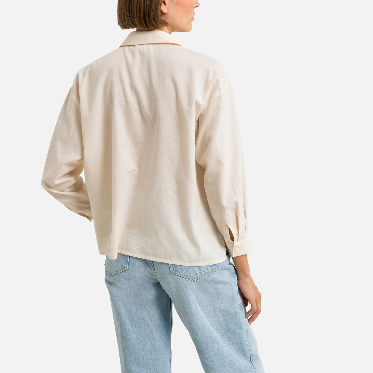 Рубашка С V-образным вырезом и длинными рукавами SABOR 2(M) бежевый LaRedoute, размер 2(M) Рубашка С V-образным вырезом и длинными рукавами SABOR 2(M) бежевый - фото 4