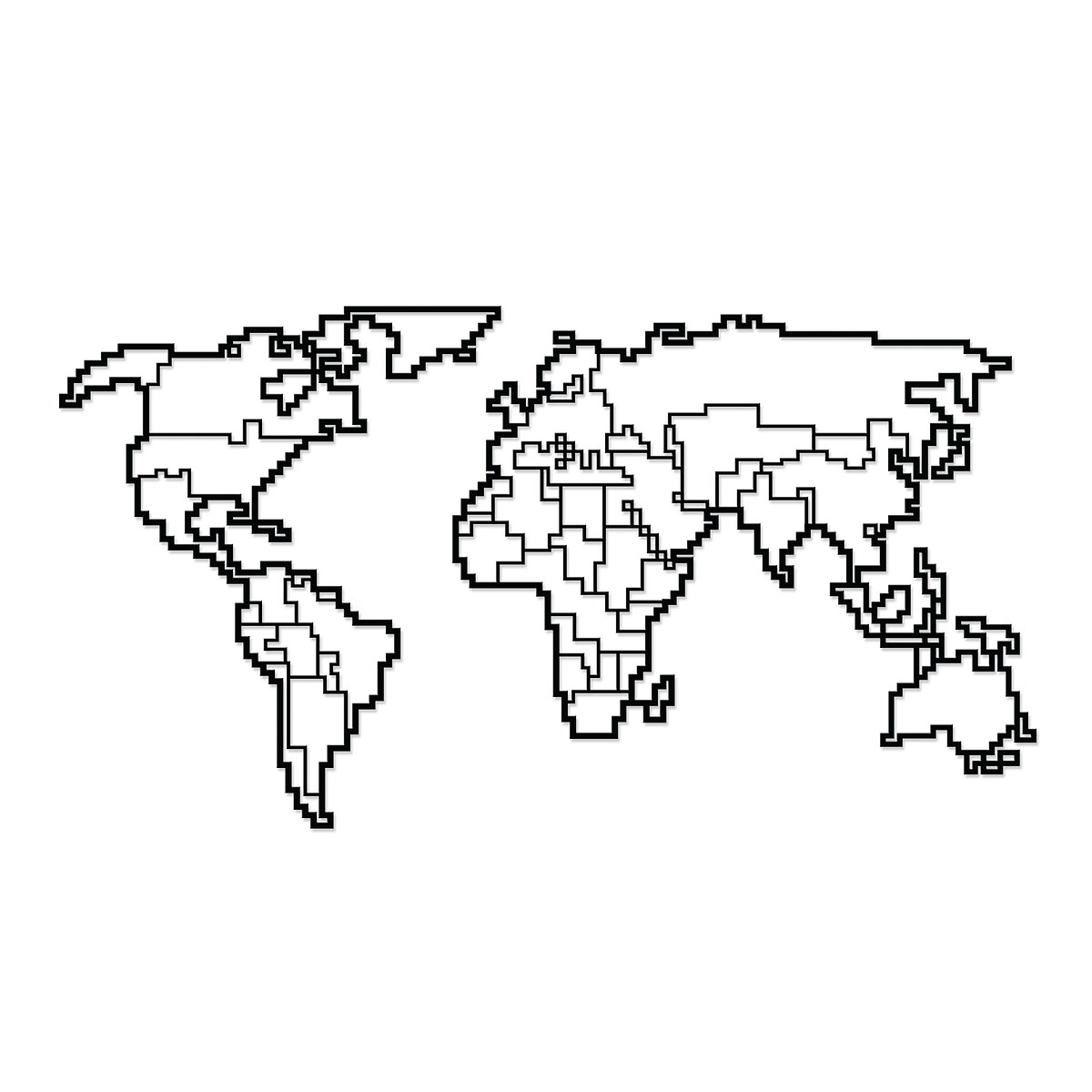 Панно WALL ART NO41 WORLD MAP BLACK единый размер черный LaRedoute