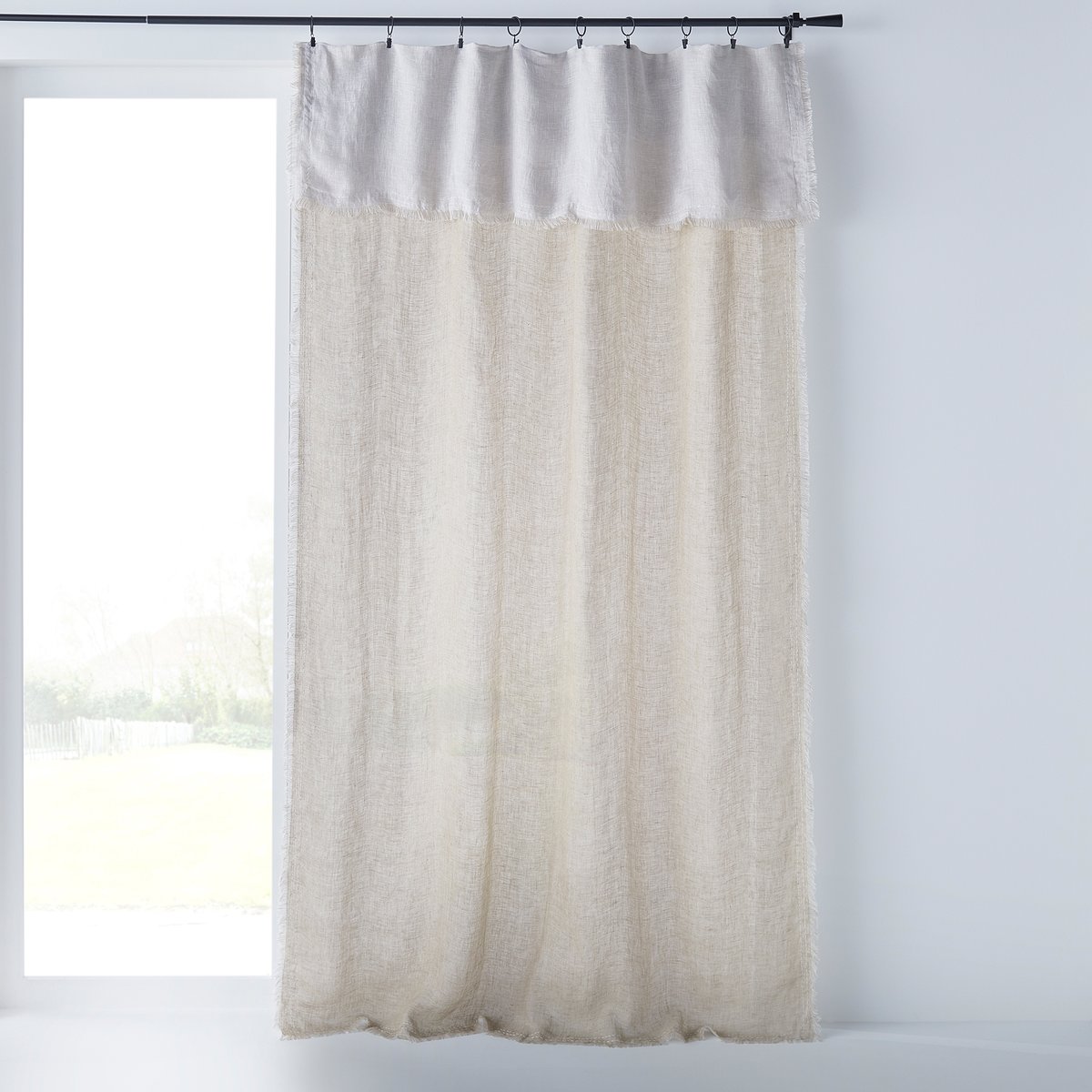 Image of BEHA Two-Tone Sheer Linen Voile Curtain