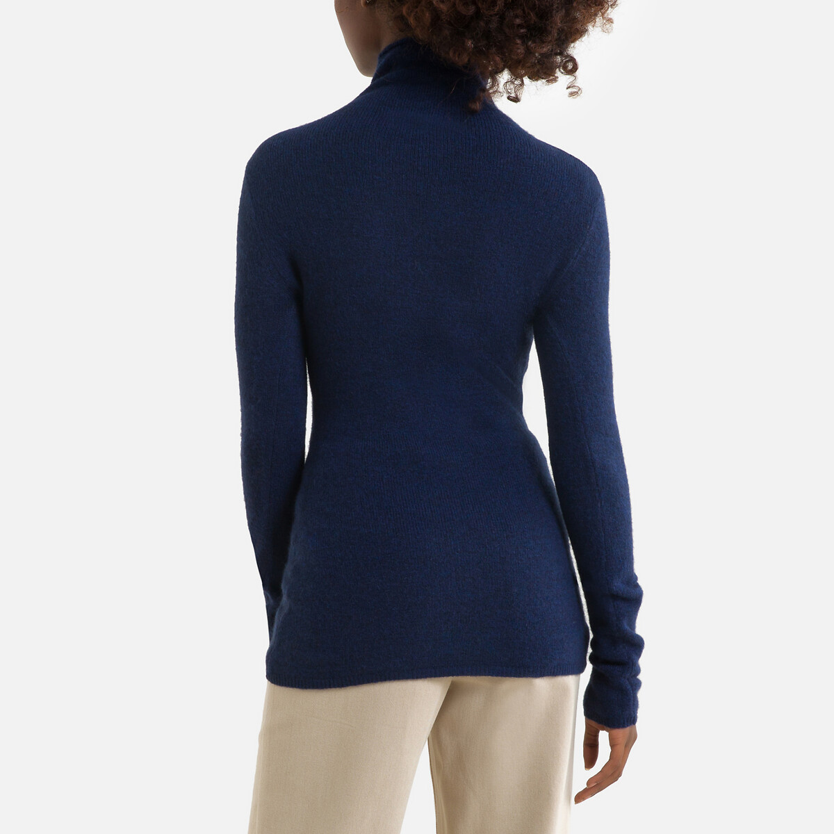 Пуловер LaRedoute С длинным воротником трикотаж из смешанной шерсти TIDSBURG XS синий, размер XS - фото 4