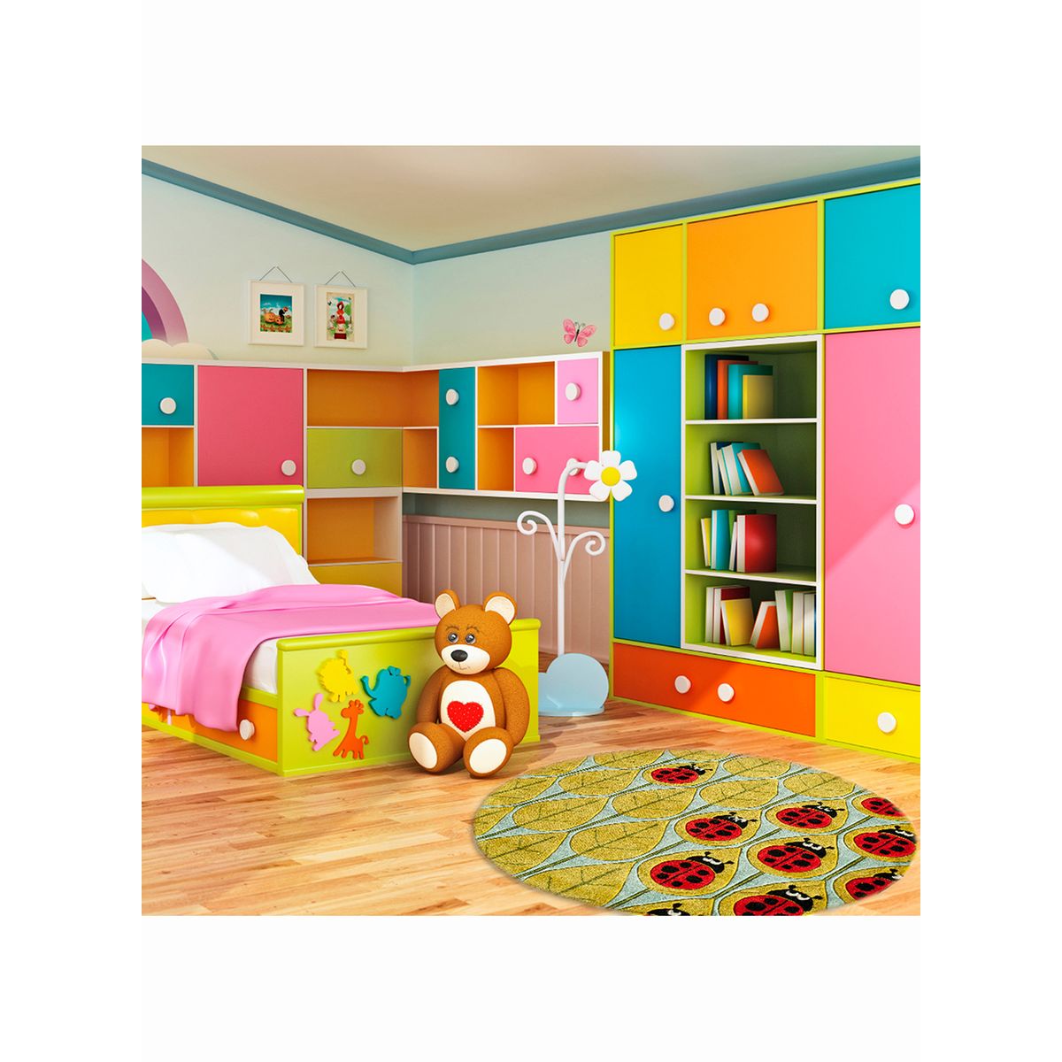 Tapis pour enfants chambre LADY BUG - polyester
