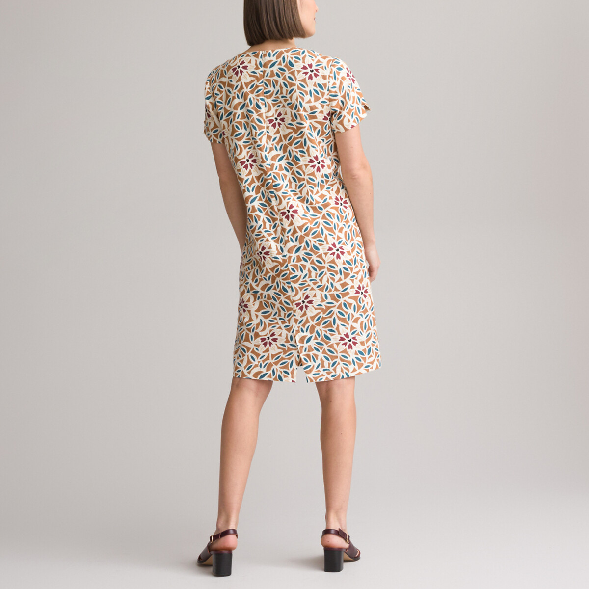 Платье Прямого покроя средней длины с цветочным принтом 52 разноцветный LaRedoute, размер 52 - фото 4