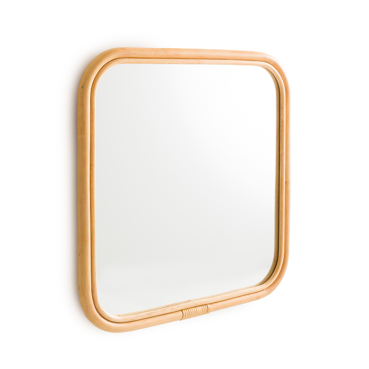 цена Зеркало квадратное с отделкой ротангом 60x60 см Nogu единый размер бежевый