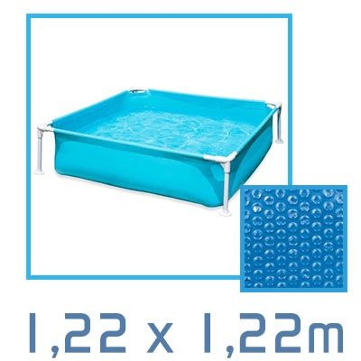 Bâche à bulle carrée 1,22 x 1,22m 180 microns pour piscine Intex ou autre