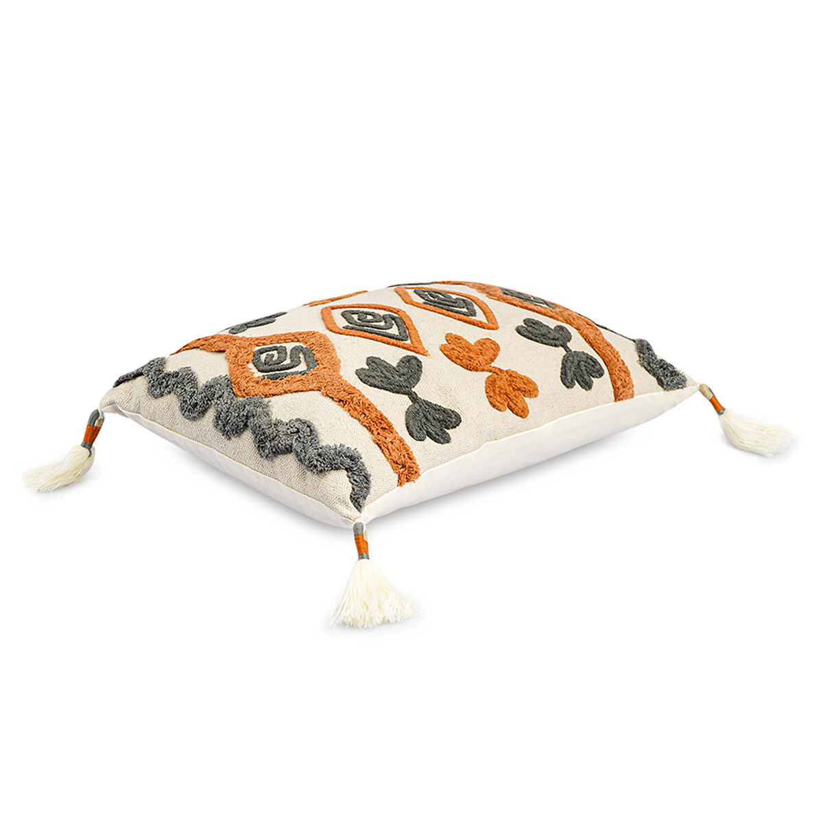 Подушка декоративная с бахромой и вышивкой Abstract play из коллекции Ethnic 30х45 см  единый размер разноцветный LaRedoute - фото 3