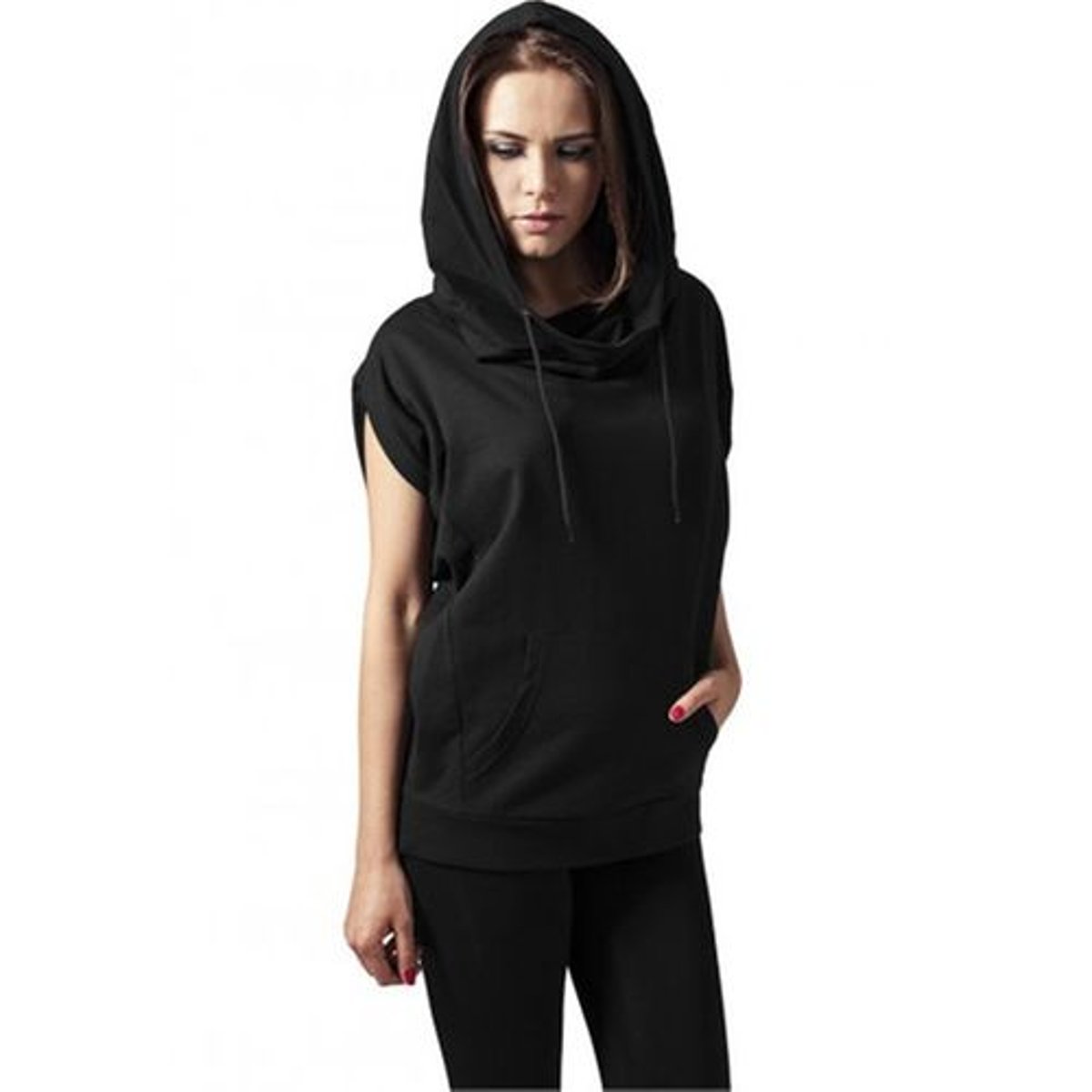 Sweat sans manches à capuche