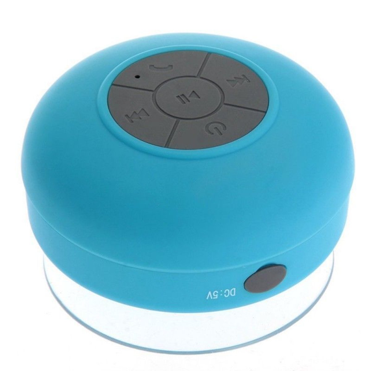 Mini enceinte Bluetooth ronde kit main libre ventouse waterproof bleu