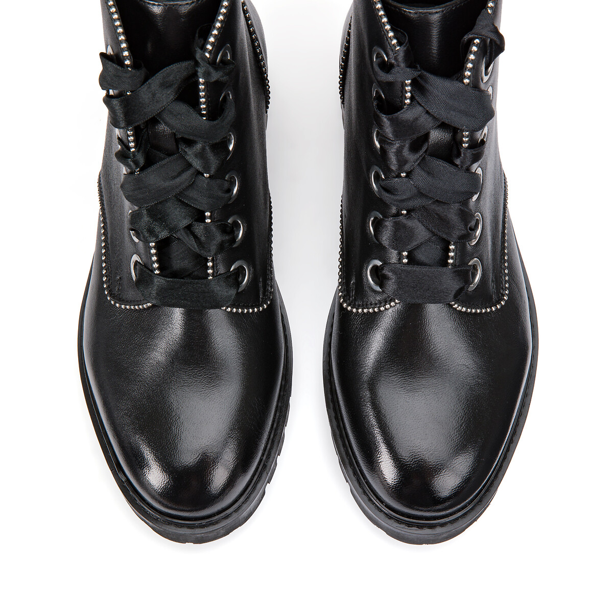 Ботинки LA REDOUTE COLLECTIONS PLUS Ботинки Кожаные на низком каблуке размер 38-45 для широкой стопы 42 черный - фото 3