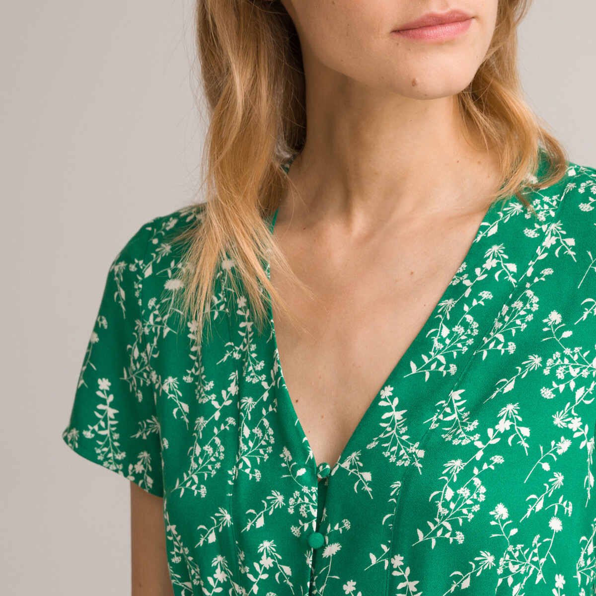 Платье LA REDOUTE COLLECTIONS Платье Расклешенное длина до колен 58 зеленый, размер 58 - фото 3