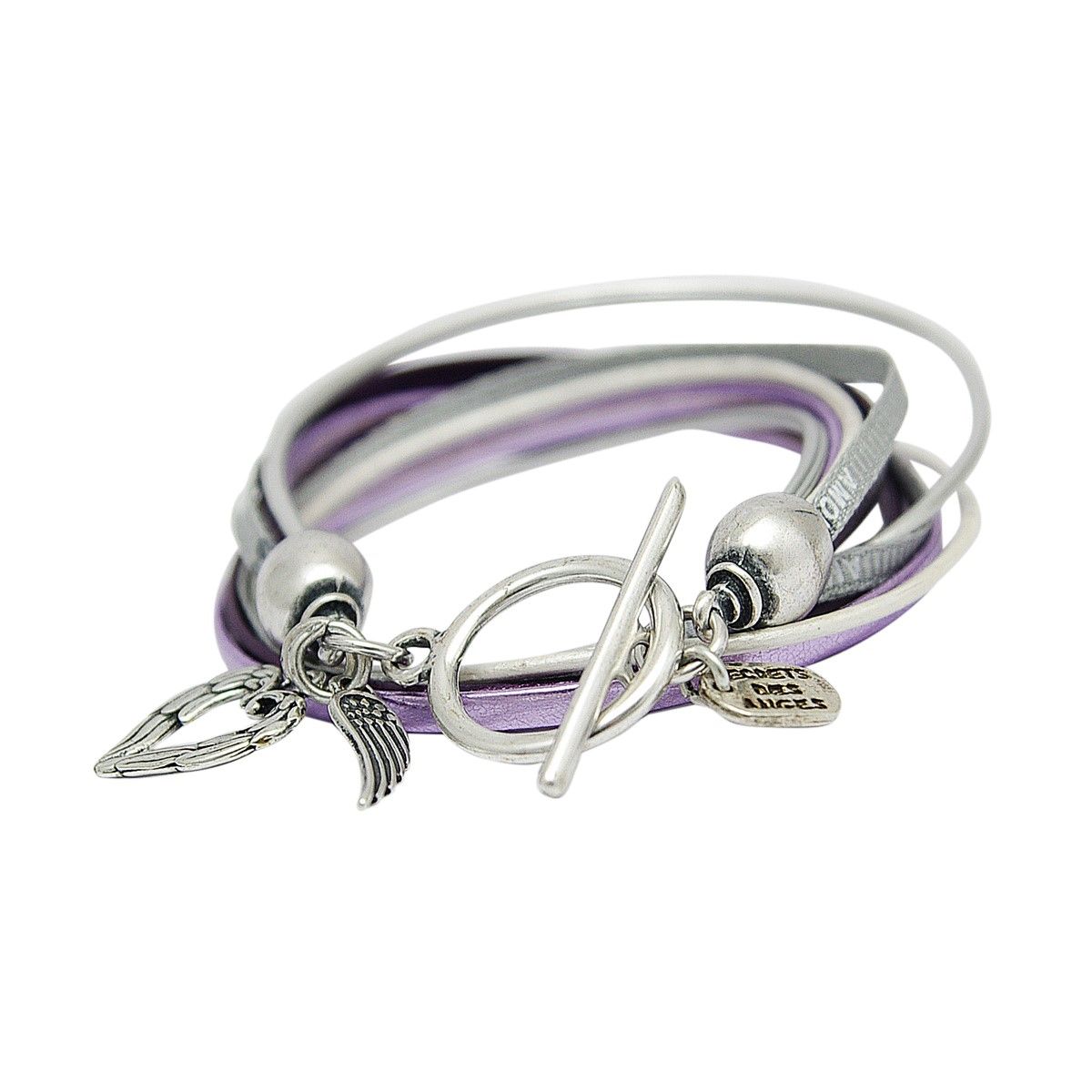 Bracelet en cuir violet LAUREN