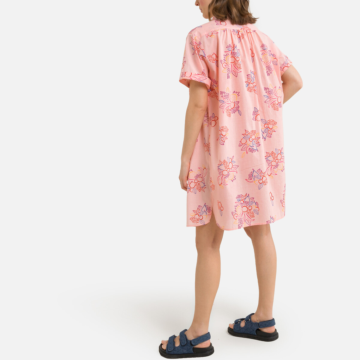Платье-рубашка DES PETITS HAUTS С принтом SADJO 1(S) розовый, размер 1(S) С принтом SADJO 1(S) розовый - фото 4