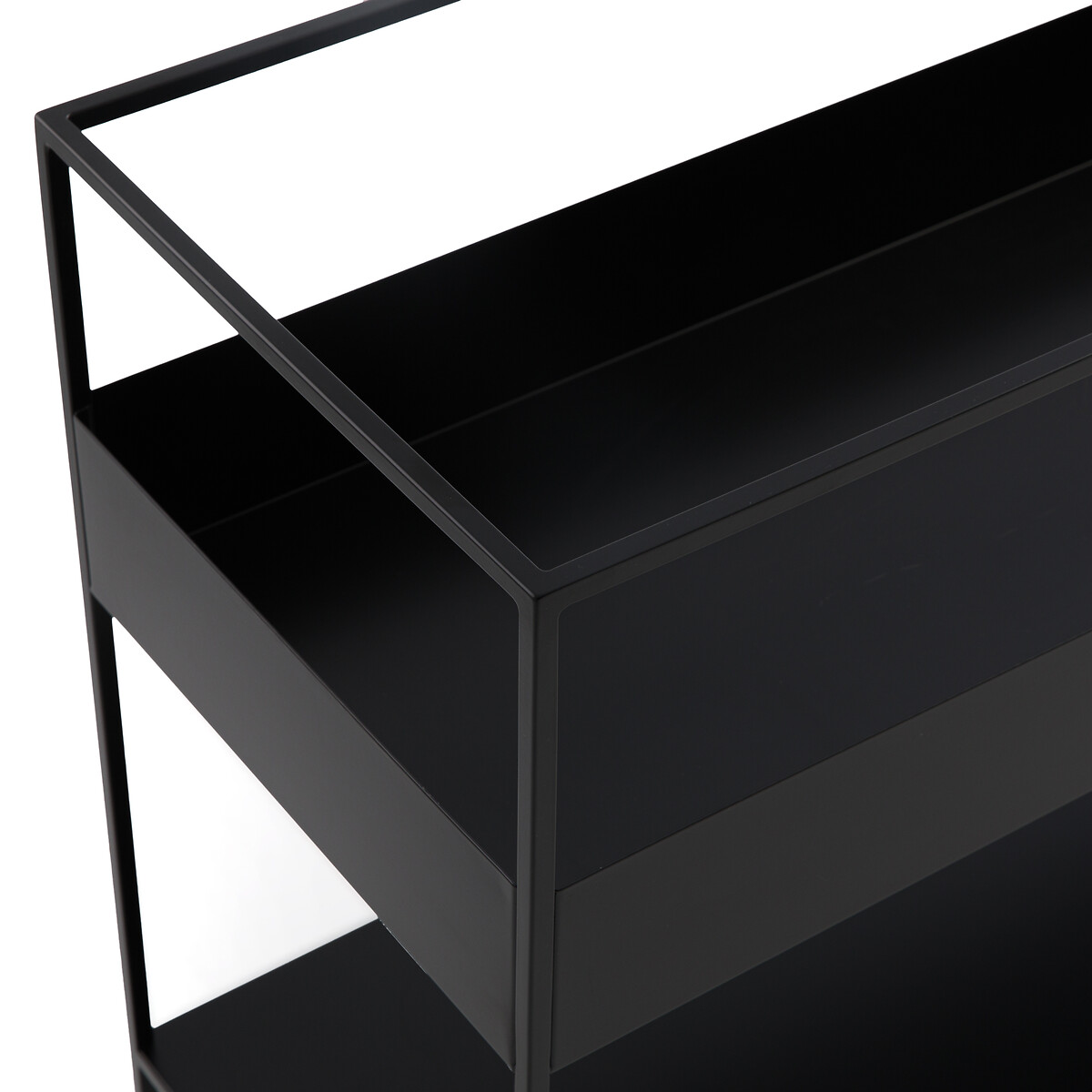 Этажерка для задней стороны дивана со стальным ящиком для пластинок Hiba  единый размер черный LaRedoute - фото 3