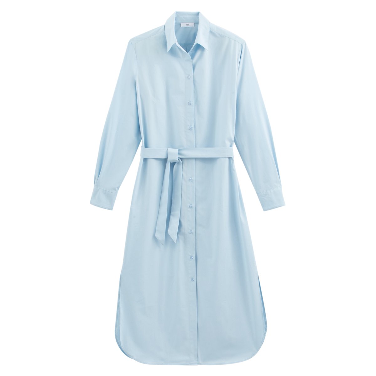 Платье-рубашка La Redoute С длинными рукавами 42 (FR) - 48 (RUS) синий, размер 42 (FR) - 48 (RUS) С длинными рукавами 42 (FR) - 48 (RUS) синий - фото 5