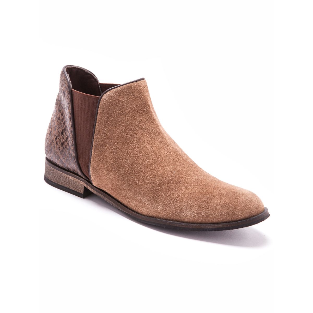 Boots cuir velours grande largeur