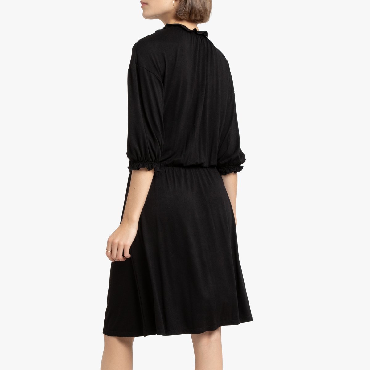 Платье La Redoute Короткое из трикотажа джерси рукава XL черный, размер XL - фото 3