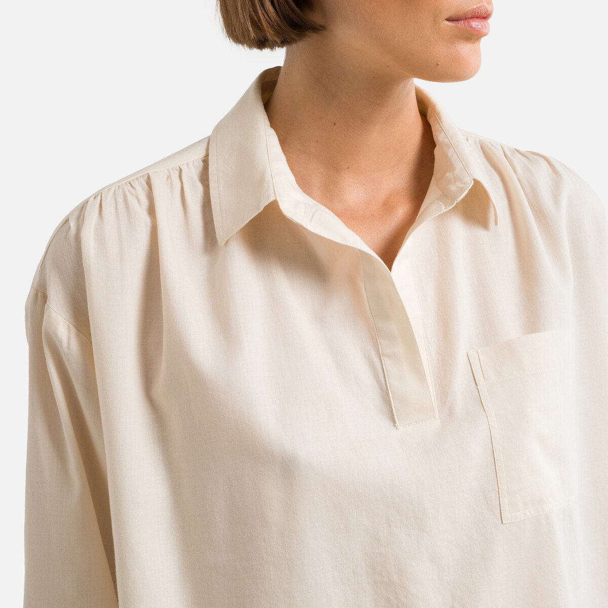 Рубашка С V-образным вырезом и длинными рукавами SABOR 2(M) бежевый LaRedoute, размер 2(M) Рубашка С V-образным вырезом и длинными рукавами SABOR 2(M) бежевый - фото 3