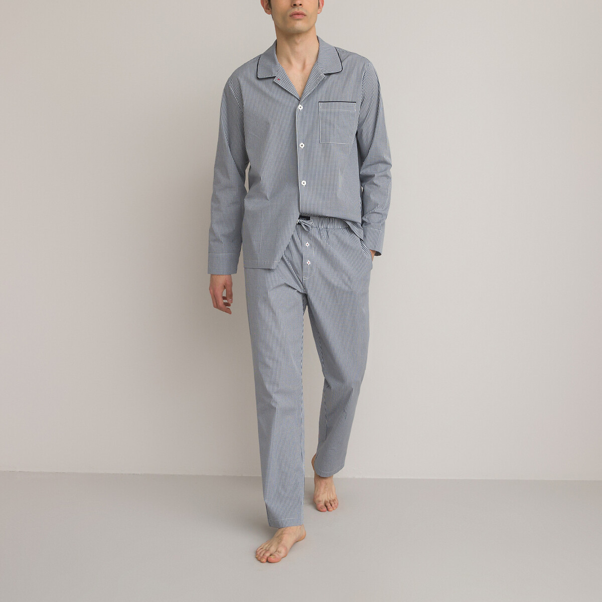 Пижама С длинными рукавами и принтом 3XL синий