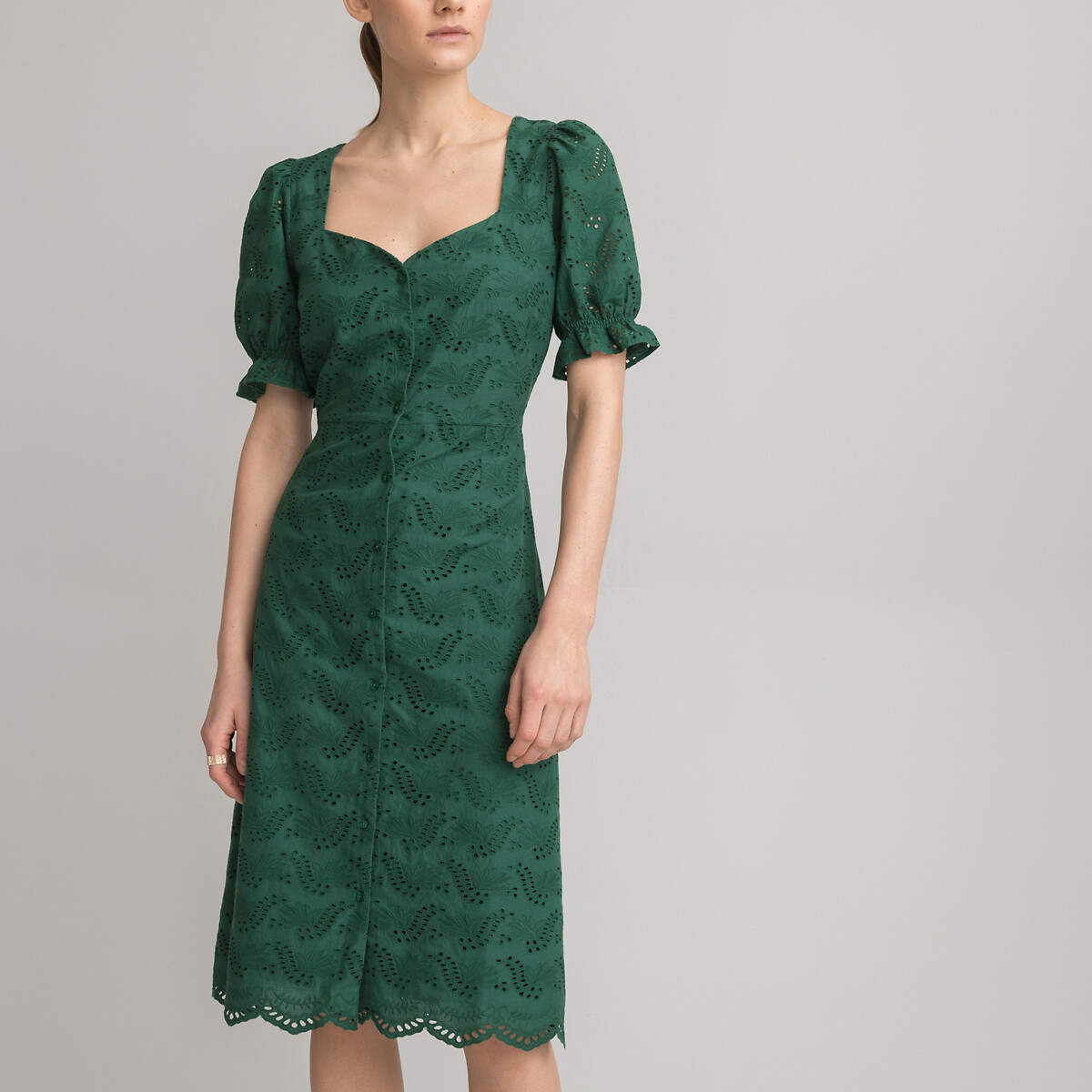 Платье С короткими рукавами с напуском 50 зеленый