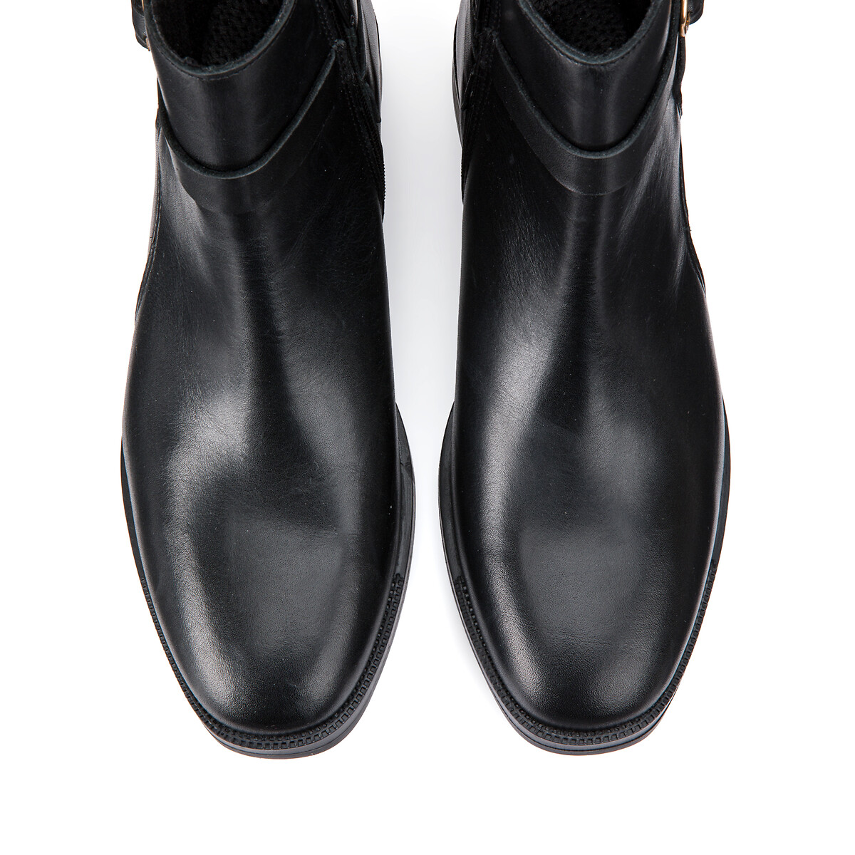 Ботинки Челси кожаные на низком каблуке 36 черный LaRedoute, размер 36 - фото 3