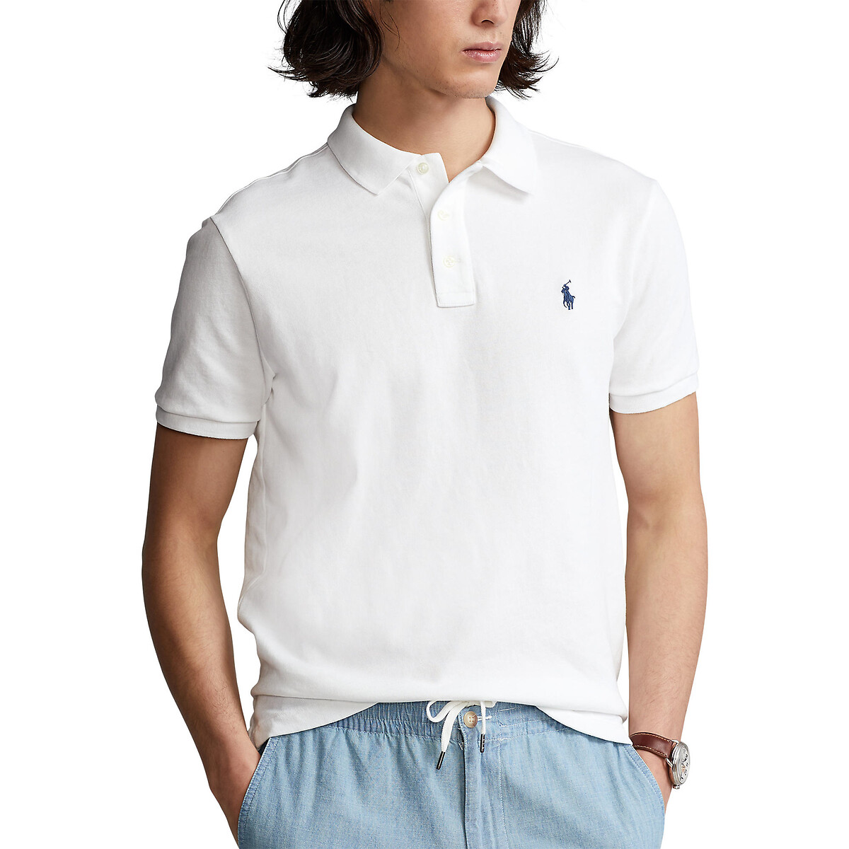 Рубашка-поло прямого покроя из махровой ткани Spa Terry  XL белый LaRedoute, размер XL