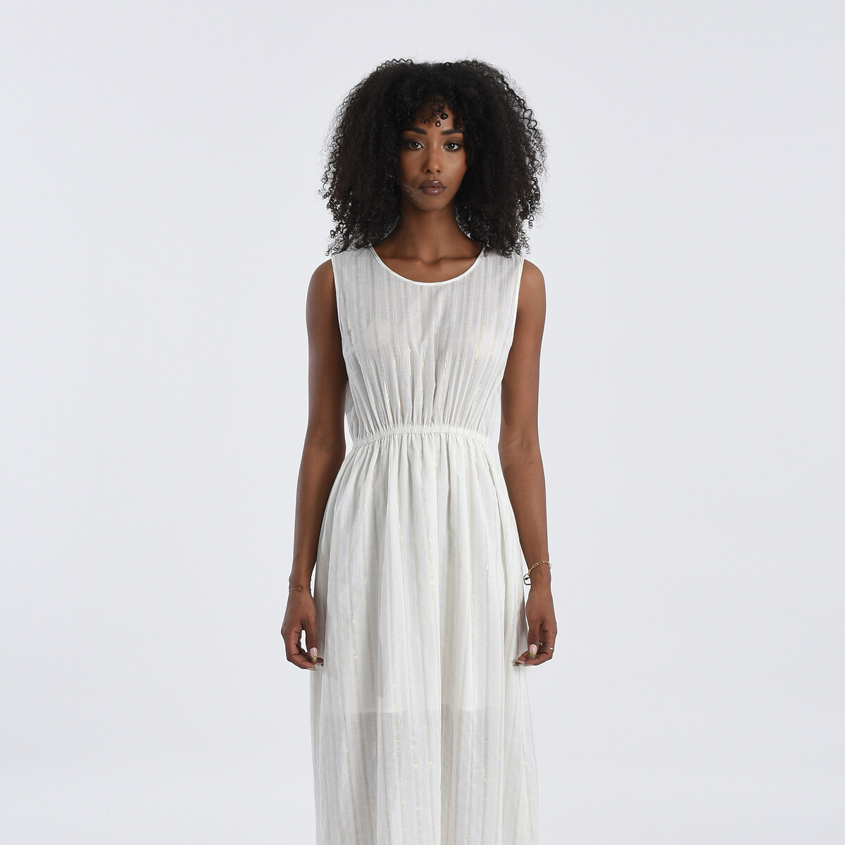 Платье Длинное без рукавов бантики на спинке M белый LaRedoute, размер M - фото 1