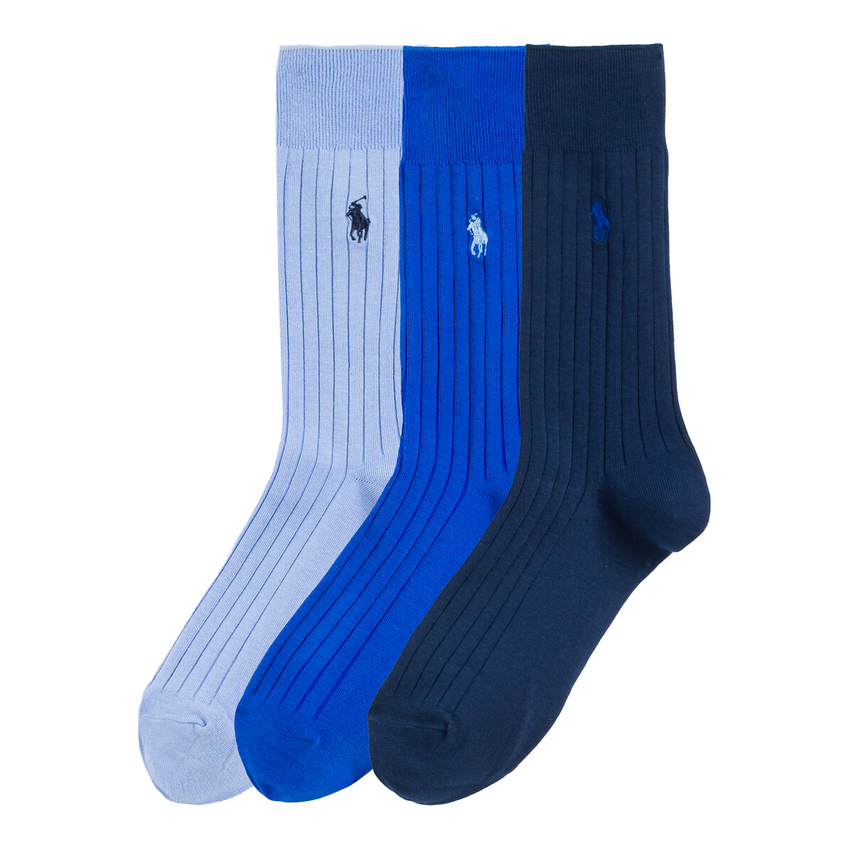 Комплект из трех пар носков из египетского хлопка  43/46 синий