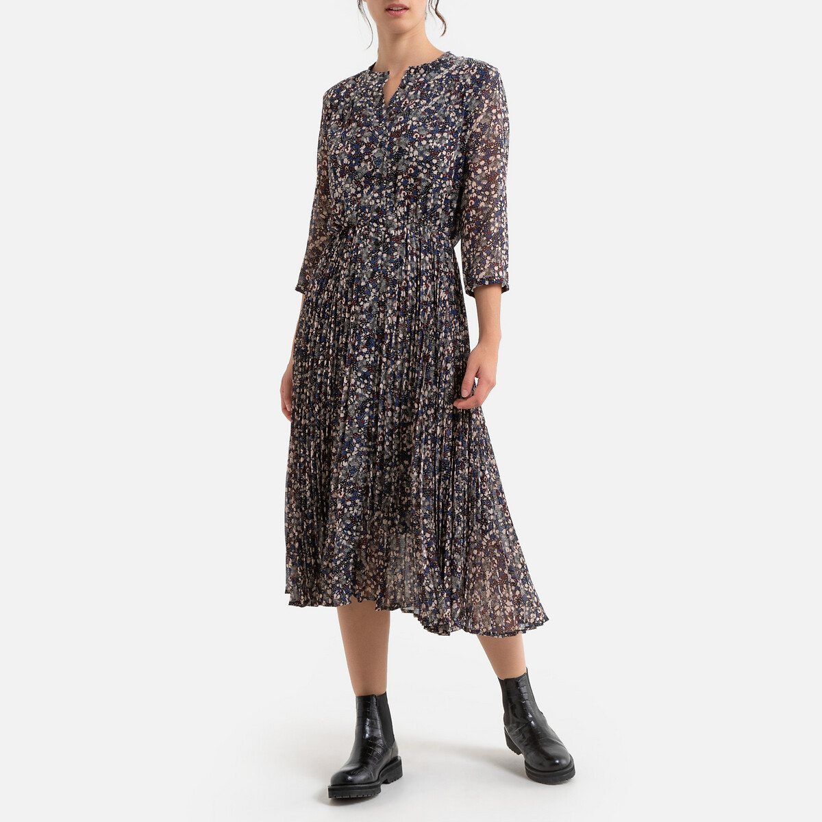 

Платье La Redoute, Синий, Длинное плиссированное с длинными рукавами PAINTERLY XS синий