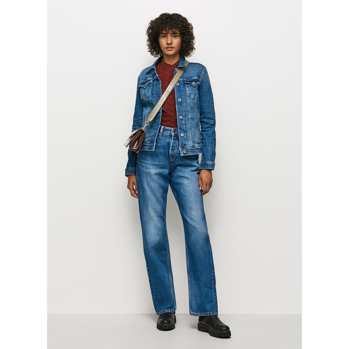 Куртка Прямого покроя из джинсовой ткани M синий LaRedoute, размер M - фото 4