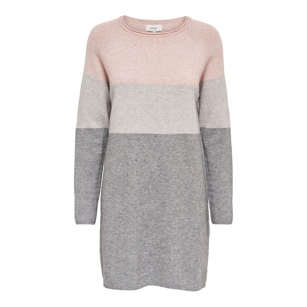 Платье-пуловер La Redoute Трехцветное из плотного трикотажа M розовый, размер M - фото 5