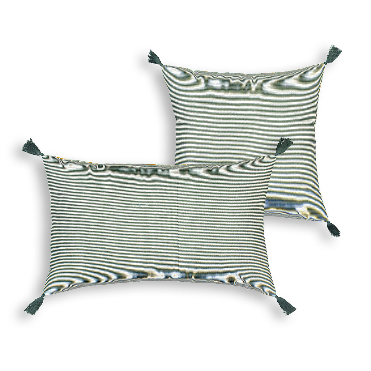 Чехол LaRedoute На подушку из 100 стираного хлопка Cilou 40 x 40 см зеленый, размер 40 x 40 см - фото 2