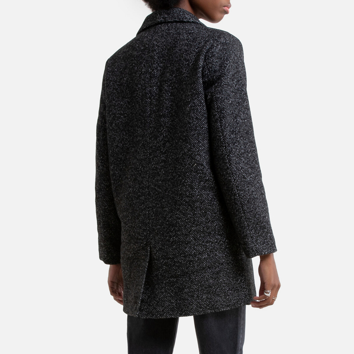 Пальто La Redoute Длинное с застежкой на пуговицы L черный, размер L - фото 4