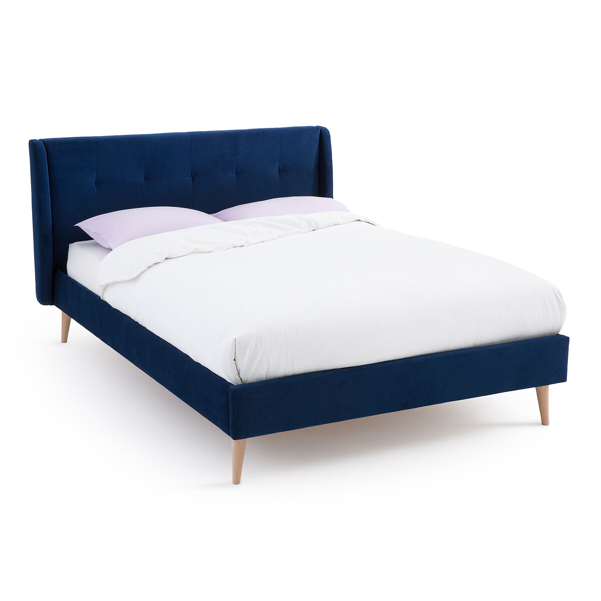 Кровать с кроватным основанием Naisy  140 x 190 см синий LaRedoute, размер 140 x 190 см - фото 1
