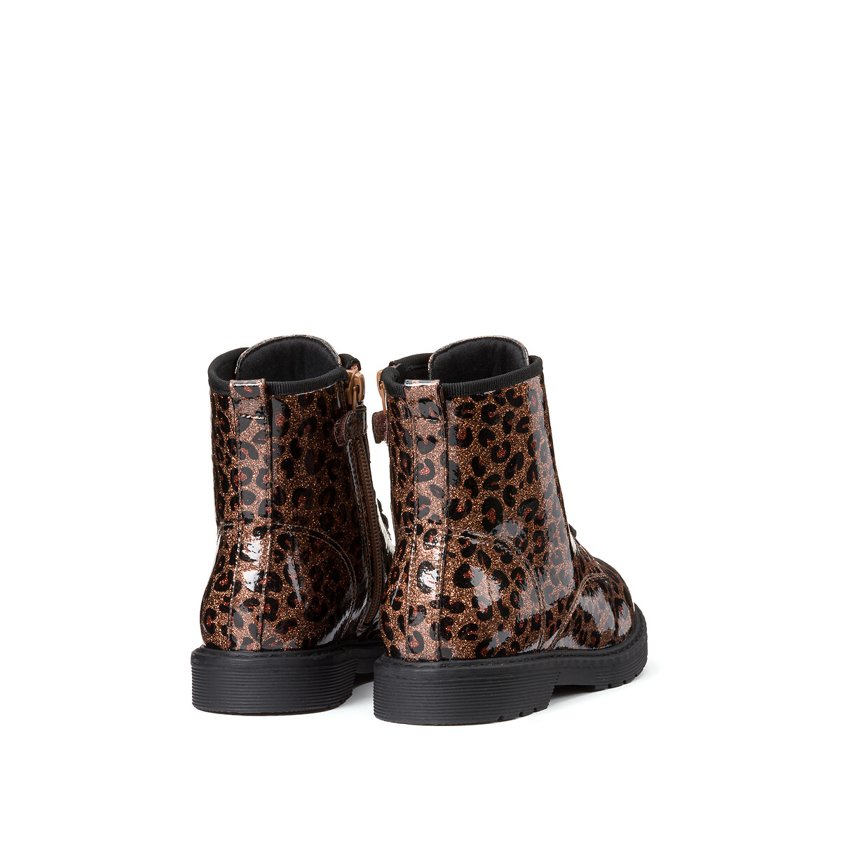 Ботинки На молнии и шнуровке леопардовый принт 28 каштановый LaRedoute, размер 28 - фото 4