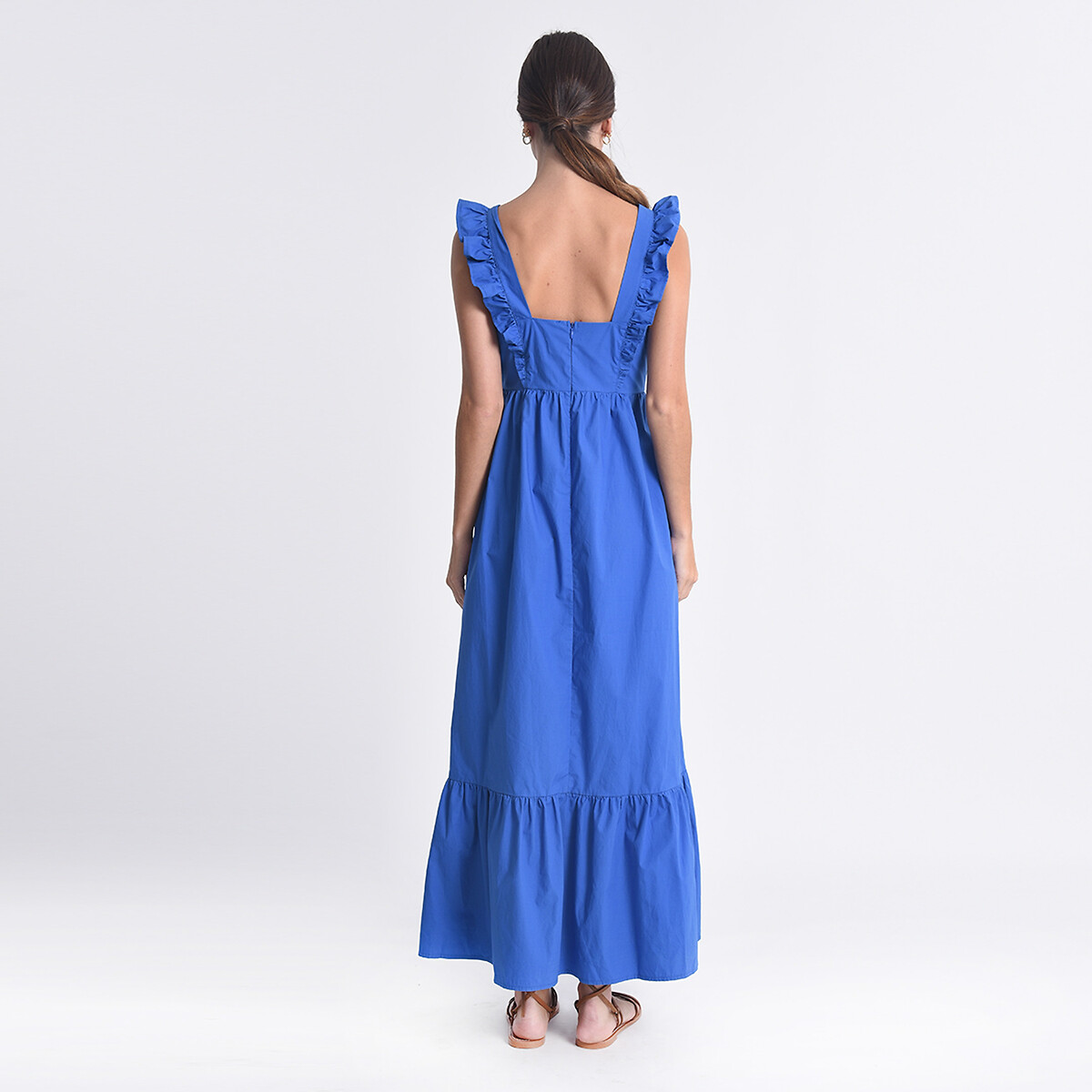 Платье MOLLY BRACKEN Длинное из хлопка с воланами XL синий, размер XL - фото 3